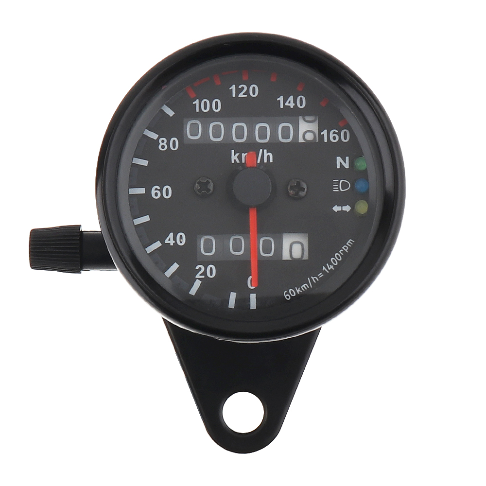 Modified Retro Motorcycle Speedometer , 12V Dual Mileage Led Rpm Gauge
