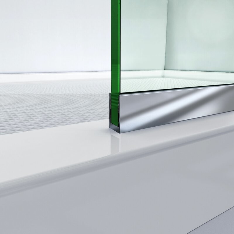 U Channel Walk In Glass Shower Room Fixed Glass Panel Frameless