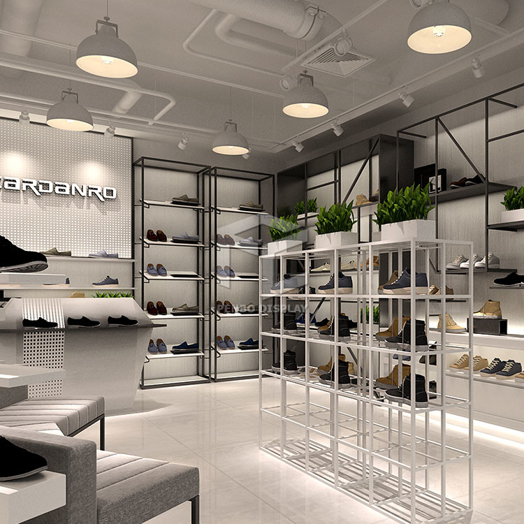 16mm Thick MDF Shoe Display Racks For Retail Store EPE Cotton Packaging