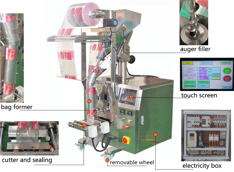 Automatic small sachets drip 3 in 1 coffee powder filling packing machine