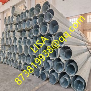 75FT 2-Segments Dodecagonal Hot Dip Galvanized Transmission Steel Poles with
