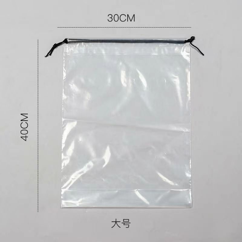Poly Drawstring Bag EVA Frosted Plastic Drawstring Storage Bag for Clothing Custom Logo