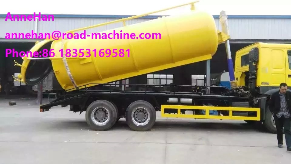 SINOTRUK 6M3 290hp Sewage Suction Truck EURO II Emission with 12.00R20 model Radial Tire Septic Tank Pumping Truck