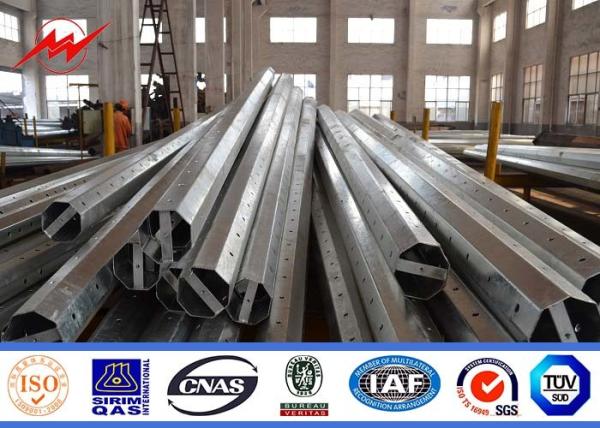 86 Micron Galvanization Thickness Steel Transmission Poles For Electrical Line