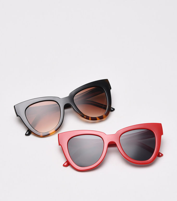 Trendy Fashion BSCI Women Cat Eye Sunglasses 147MM Leopard Frame