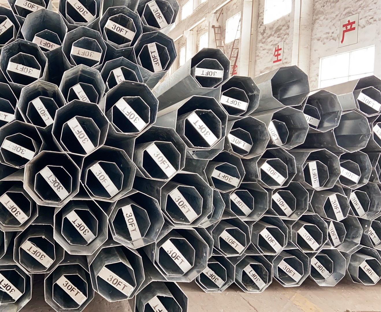 Q345 500KGF Galvanized Octagonal Pole Philippines 15kv Galvanized Pipe Post