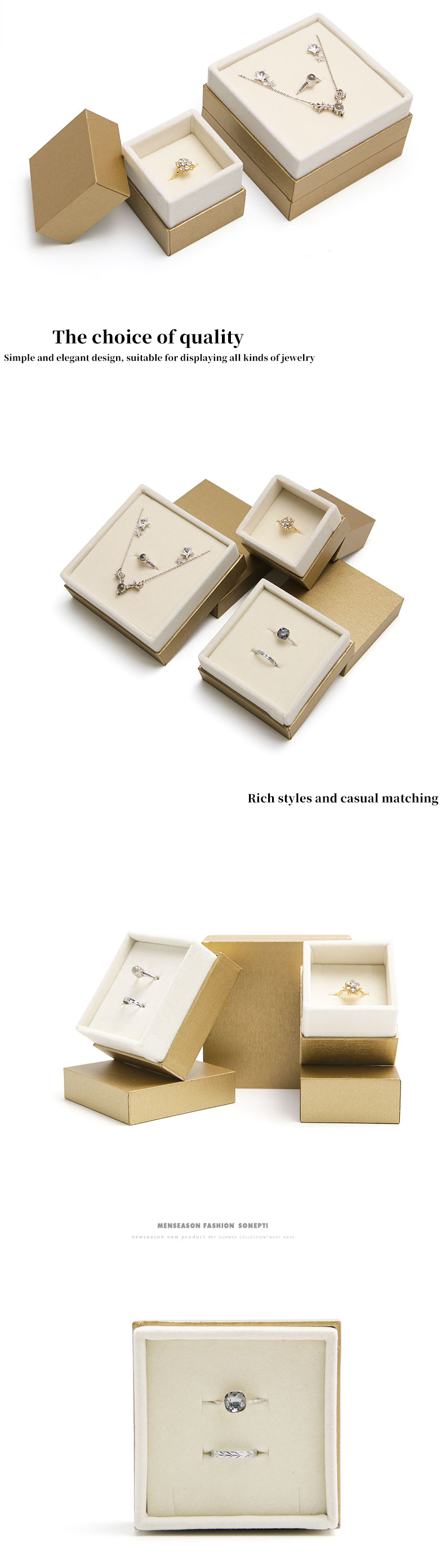 Paper Velvet Material Jewelry Boxes Hanhong Custom Design Eco-Friendly Packaging