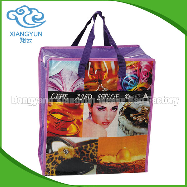 Laminated Woven Pp Shopping Bag Shinny Brightly Reusable Grocery Bags Custom