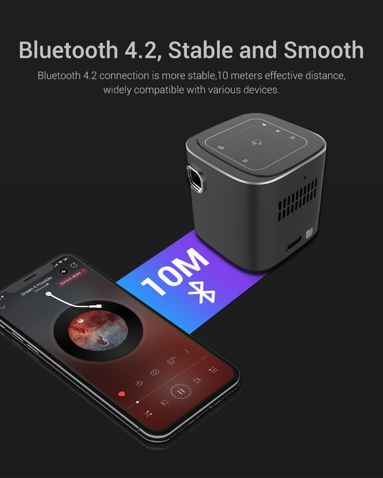 Mini Smart Projector 4K Phone Portable Pico Cube LED DLP Android Wireless Factory Supply Movie Short Throw Projectors