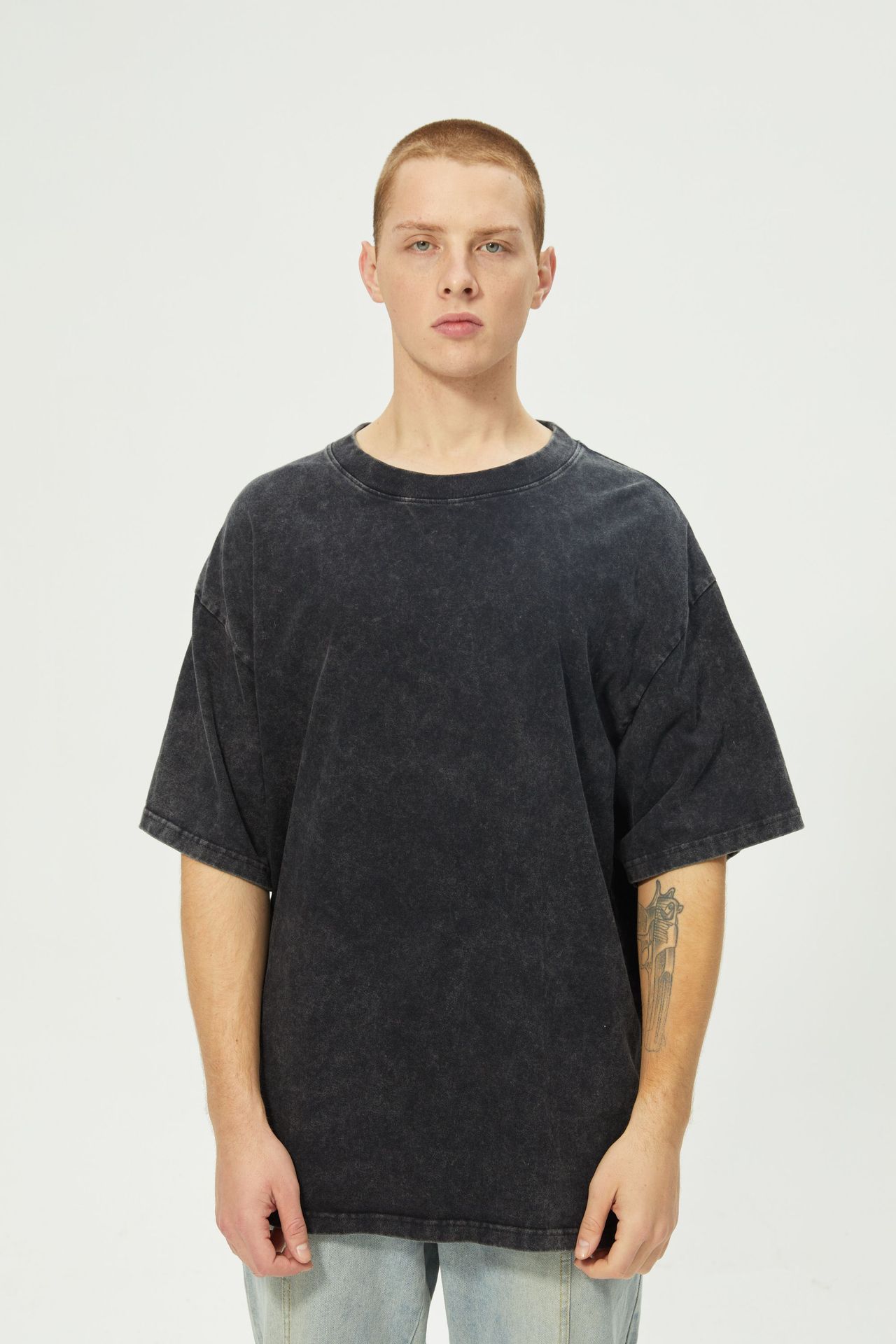 Vintage Blank T Shirts Wholesale Short Sleeve Rock Men'S Vintage Wash T-Shirt