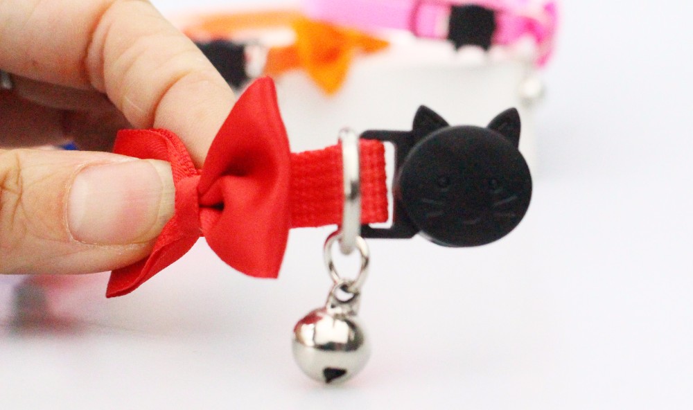 Eco - Friendly Butterfly Nylon Cat Collar Breakaway Pet Collar With Bell