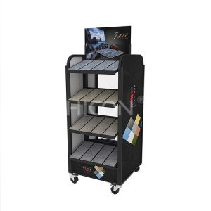 Custom Movable Double Sided Tile Display Racks 4-tier Tile Stand Display Free