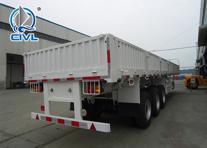 3 AXLES Semi Trailer Trucks High Column Black Cargo Truck Trailer Two Single