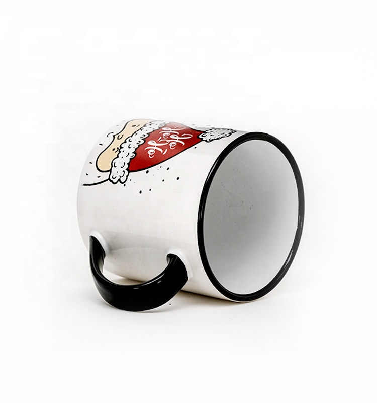 Travel White Christmas Ceramic Mug For Silk Print Handpaint Bulk Porcelain Christmas Dinnerware