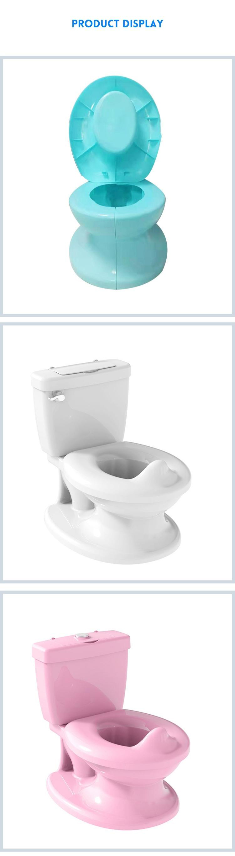 Children Simulation Toilet With Flushing Sound White Blue Pink Potty Seat EN71 Test Certified Baby Training