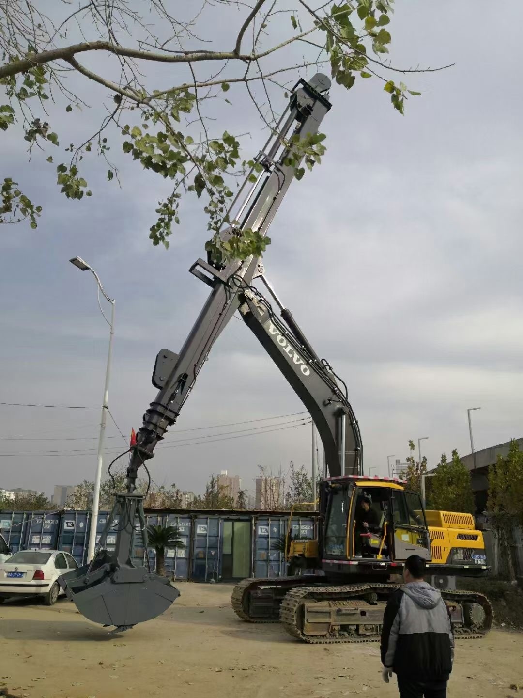 Komatsu Three Section Telescopic Dipper Arm , Q960D Long Reach Boom And Stick