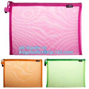 PE & PP double slider wholesale pe plastic file pouch with zipper, PP Plastic