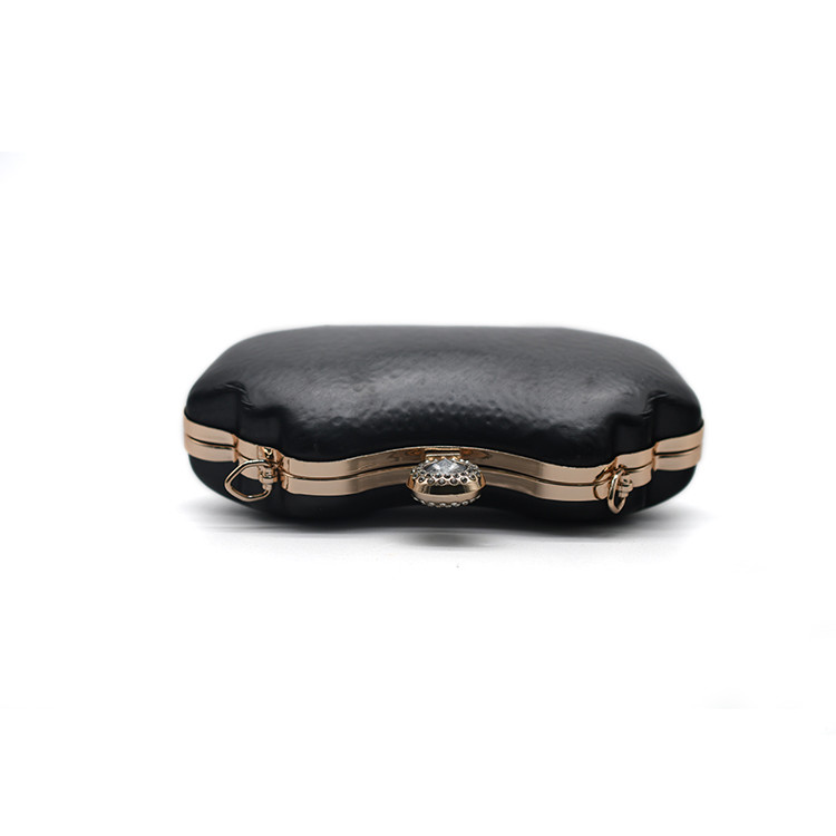 Zinc Alloy Round Button With Stone Irregular Shape Box Clutch Frame