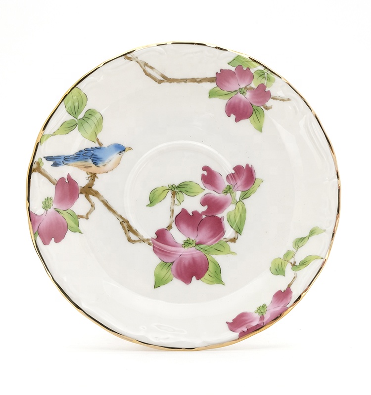 White Gold Rim Afternoon Tea Set With Cups And Saucers Porcelain Teapot And Cup Set