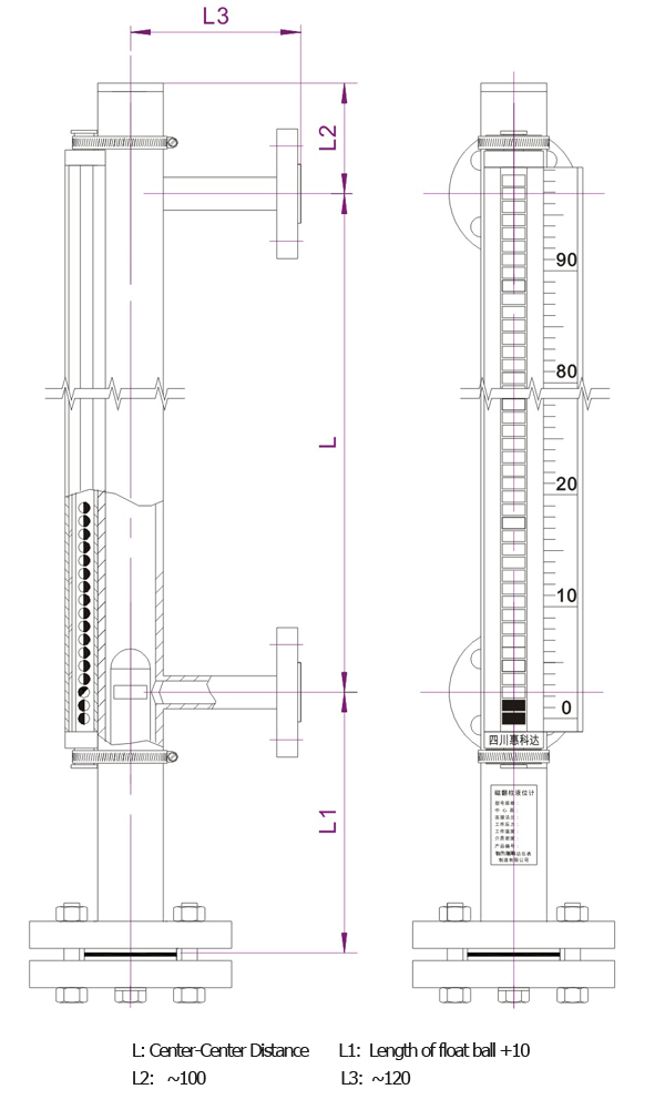 PP anti-corrosion magnetic level indicator