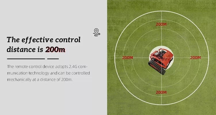 Intelligent Design Farm Lawn Mower Remote Control Crawler Lawn Mower