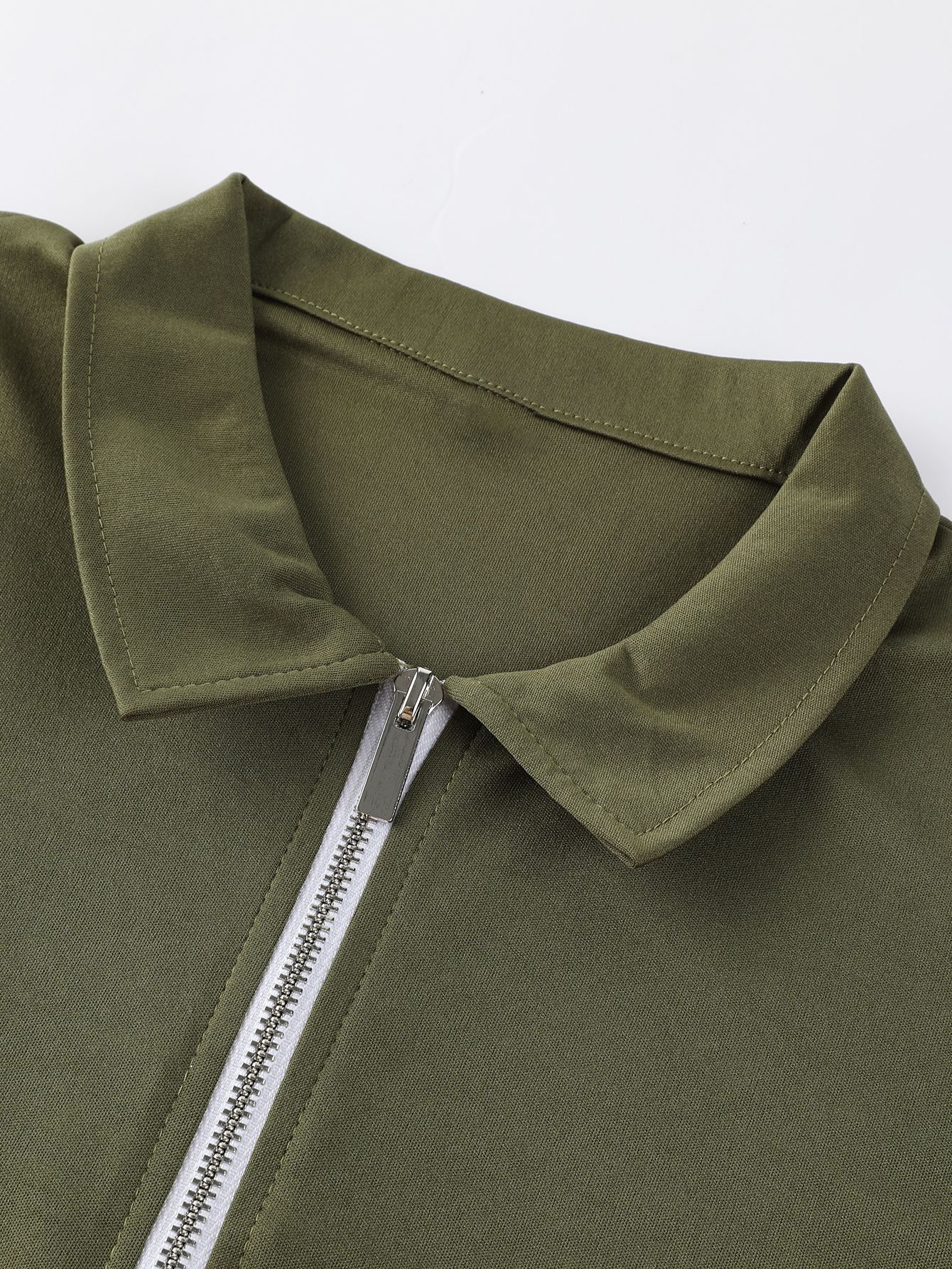 Customized Labels Men's Polo Shirt Breathable Polyester Spandex Zipper Short Sleeve Tops