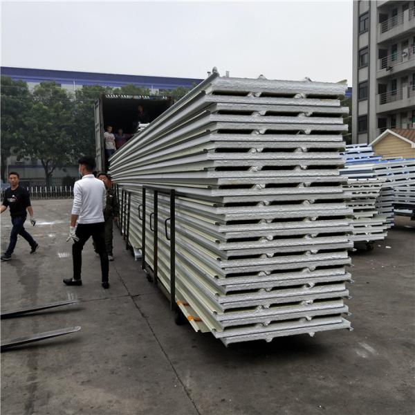 light weight 50mm new design 0.526mm ivory white steel sheet eps roof sandwich