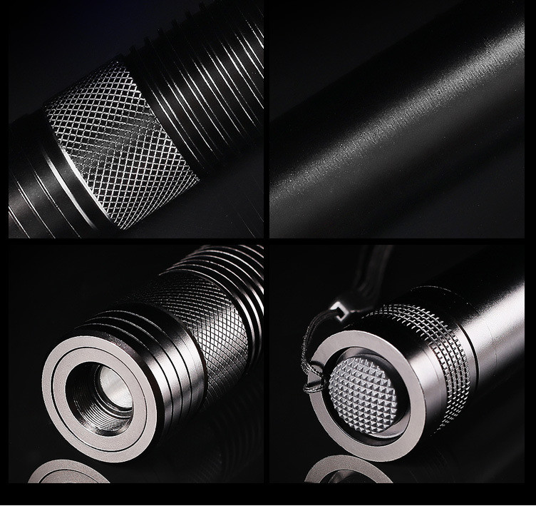 1000mw 450nm Powerful Blue Laser Pointer Aluminum With 5 Caps Long Lifetime