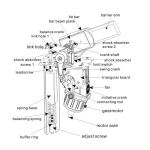 High Speed Folding Boom Flap Barrier Gate Brushless DC Motor For Vehicle Parking