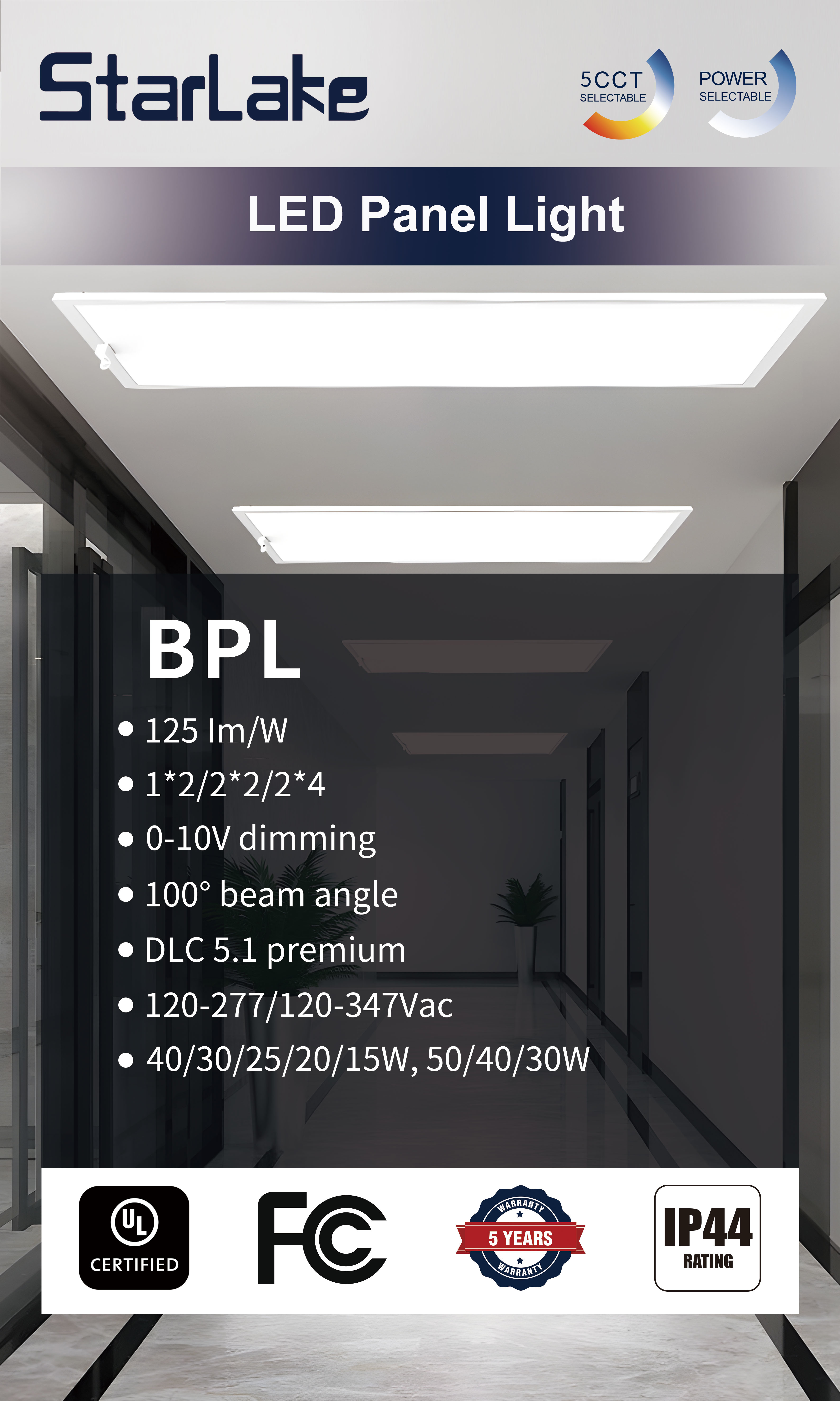 Indoor LED Panel Light 15W 20W 25W LED 1x4 Flat Panel Surface Installation