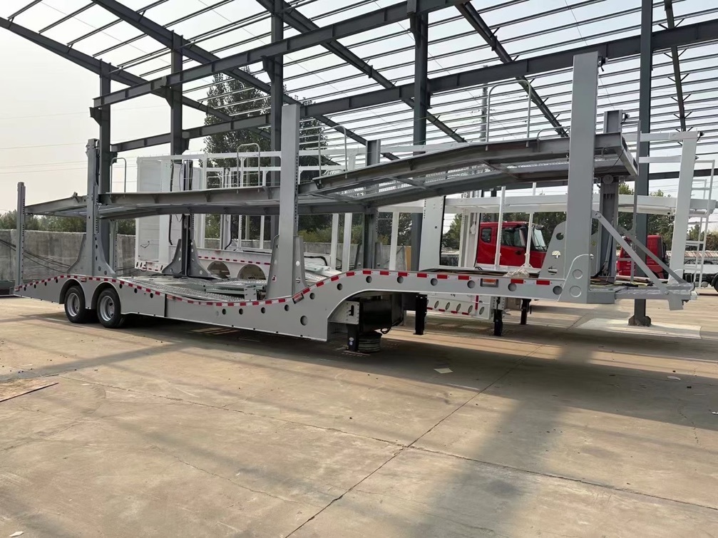 CIMC Heavy Duty 3 Axles Car Transport Semi Truck Trailer Car Carrier Trailer FUHUA Axles Steel 35000 Kg 10R22.5