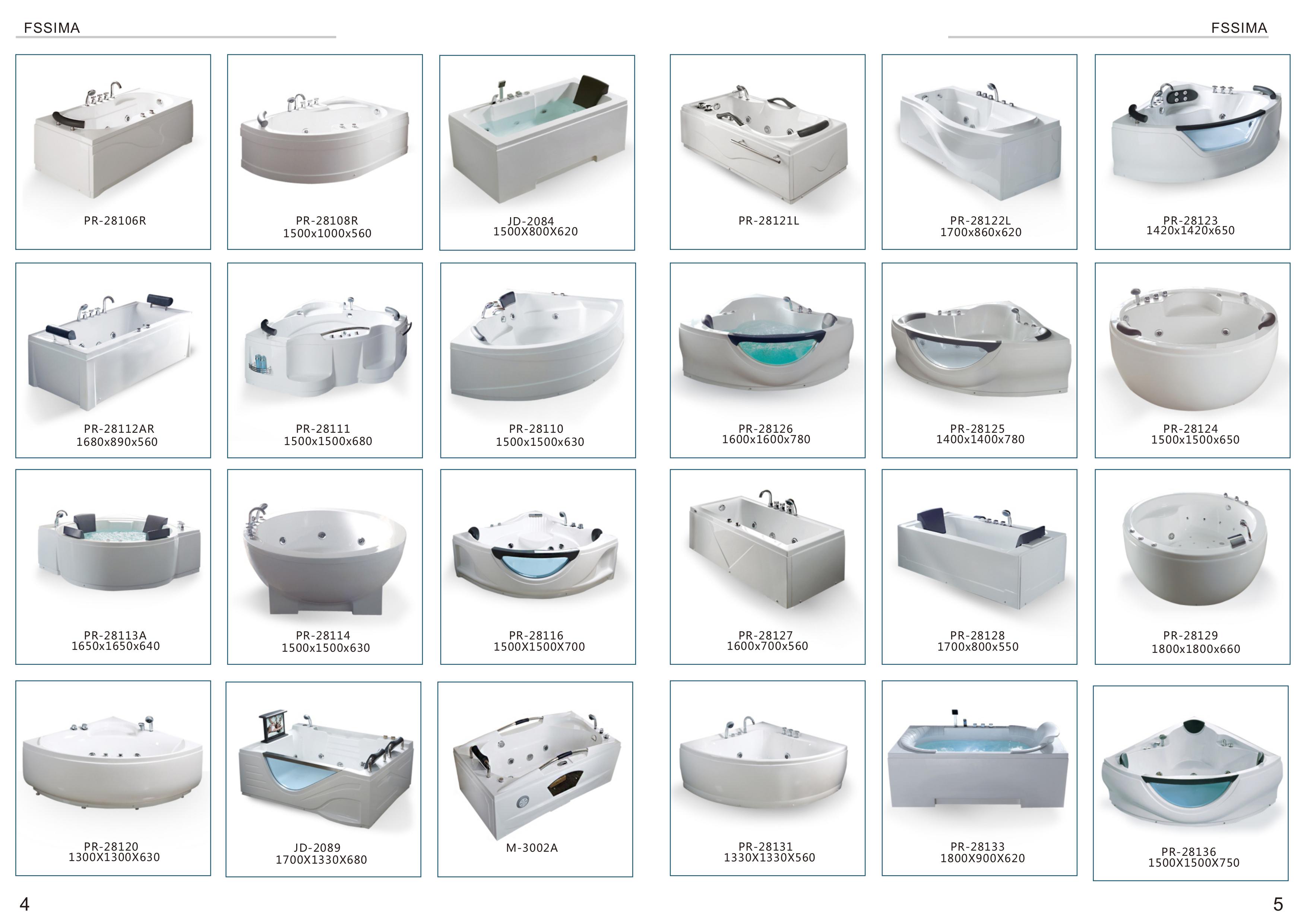 1700 X 750/900 Extra Large Whirlpool Bathtub And Shower Combo For Couples Hydromassage
