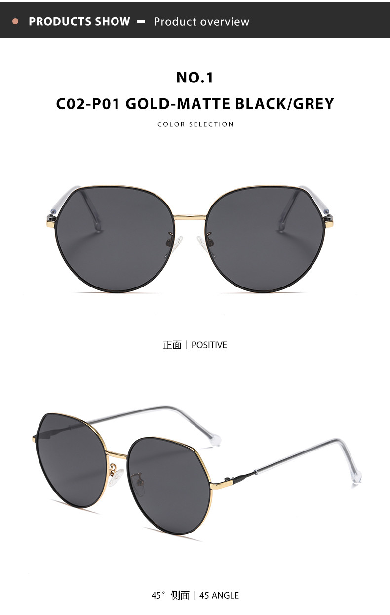 UV Protection Round Metal Sunglasses Women'S Simple Type OEM