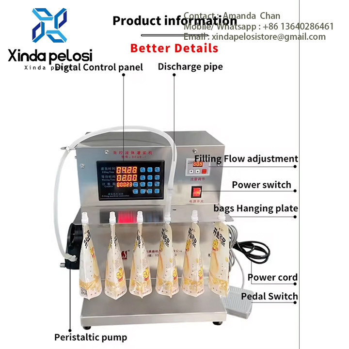 One Head Stand Up Pouch Food Grade Bag Filling And Sealing Machine Juice Spout Pouch Bag Filling Machine