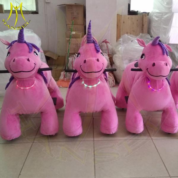 Hansel outdoor playground moving plush electronic kid riding animals for sale