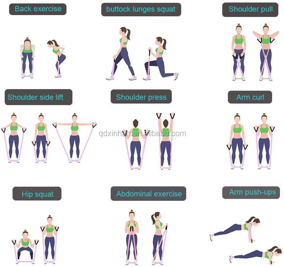 13Pcs Workout Recovery Equipment Resistance Fitness Pull Rope Set