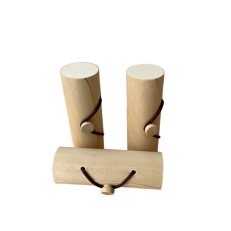Round Wood Cylinder Box Custom Shape Birch Veneer Gift Packing Box