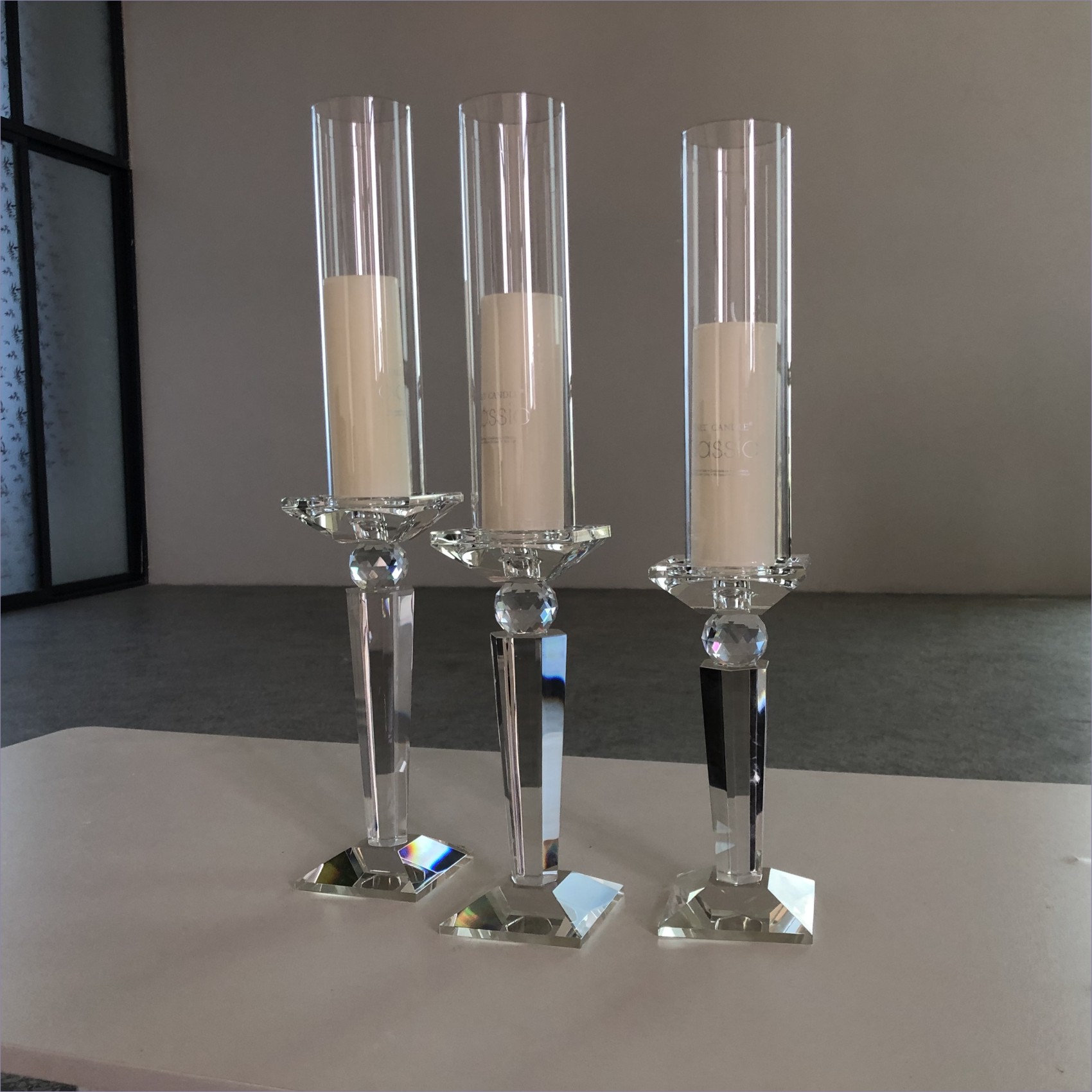Single Rose Gold Candle Centerpieces Unity Metal Candle Holders 3 Piece Set