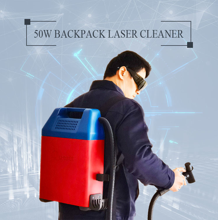 iPhone Android APP Control by Bluetooth Backpack Laser Cleaning Machine 50W