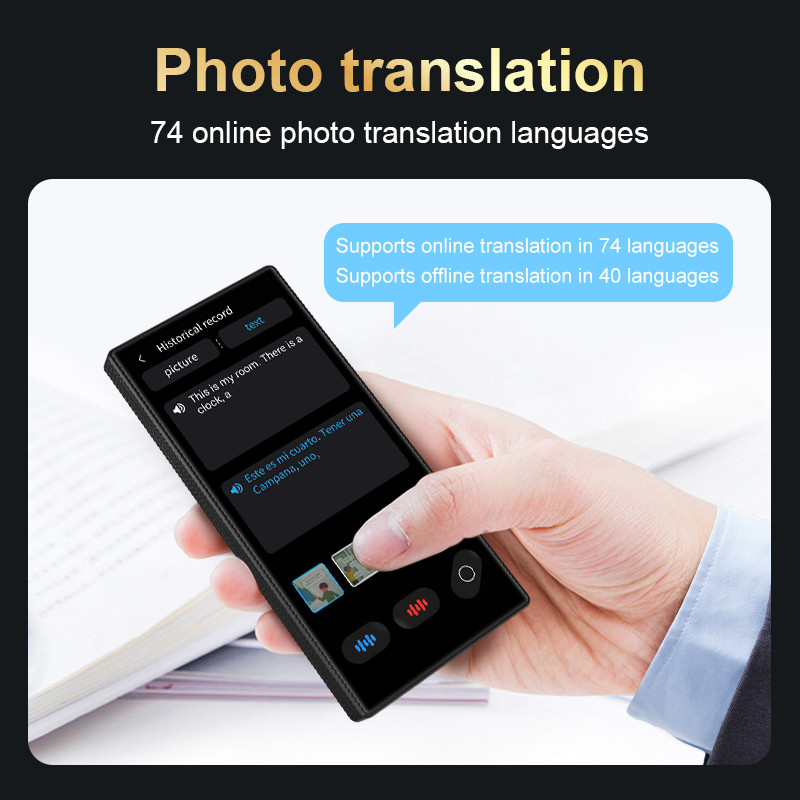 S35 AI Voice Smart Translator 4inch Portable ChatGPT Photo Scan Offline Translate Machine