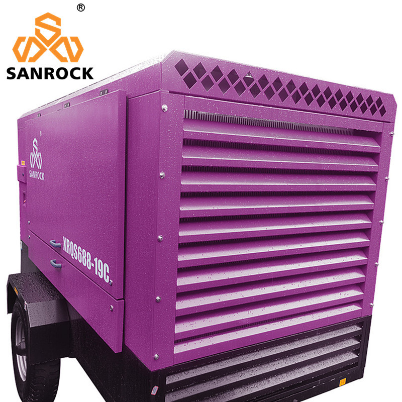 Portable Screw Air Compressor Machine Mining Diesel Engine High Pressure Air Compressor