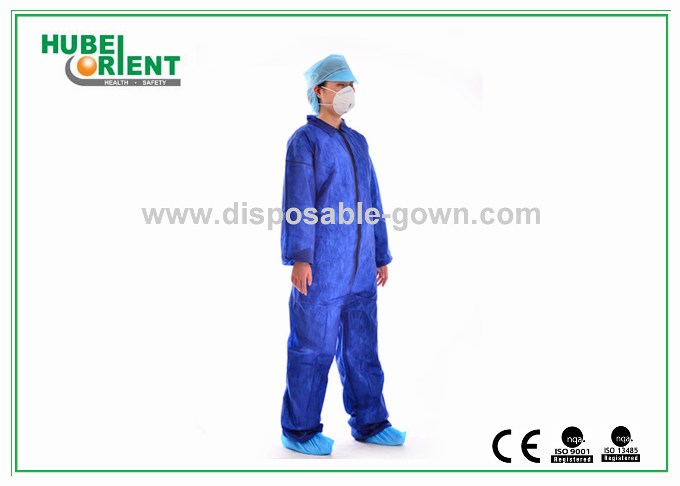 Sanitary Non Irritating 22gsm Disposable SMS Coverall