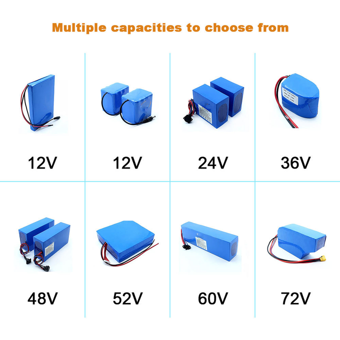 LiFePo4锂电池可充电OEM ODM 24V 36V 48V 60V 72V 12AH 20AH 30AH移动电动滑板车电池组