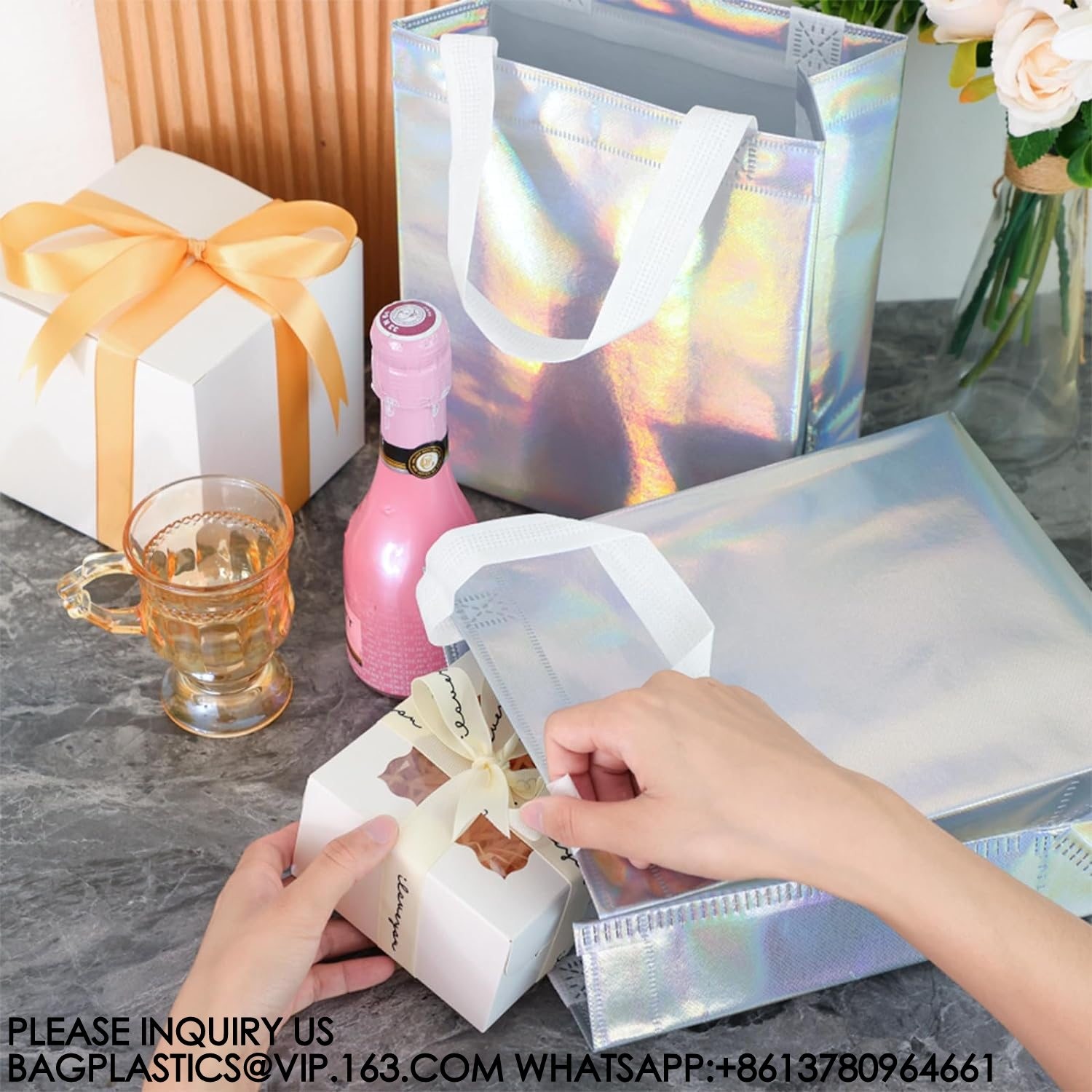 Reusable Goodie Bags With Handles - Gift Bags Medium Size - Party Favor Bags For Valentines Day Birthdays, Parties
