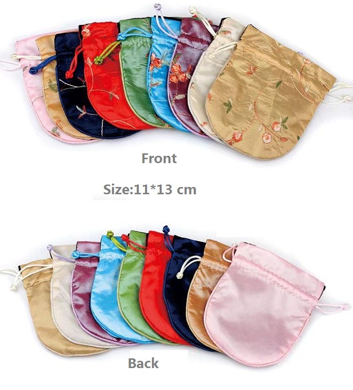 Multicolor Mini Chinese Silk Drawstring Bag Brocade Damask Jewelry Pocket Purse Gift Bags