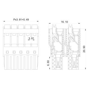 Screwless 3.81mm pitch pluggable spring clamp terminal block HEADER