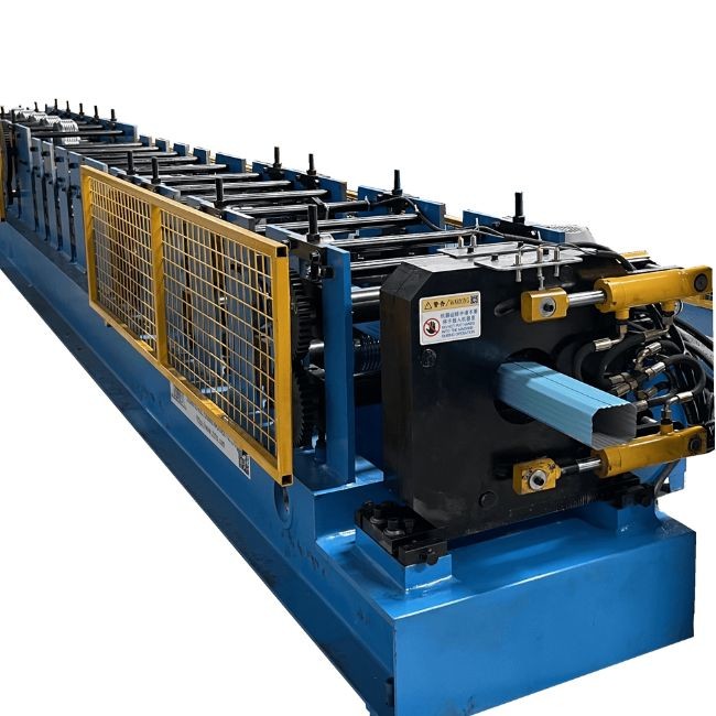Galvanized Steel Gutter Downspout Roll Forming Machine Custom With HRC58-62 Roller Steel