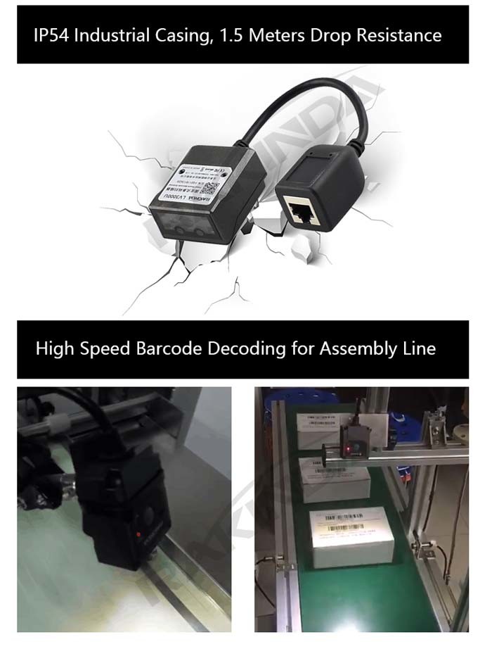 Fixed Mount AZTEC Qr Code Reader Module Embedded OCR Barcode Reader
