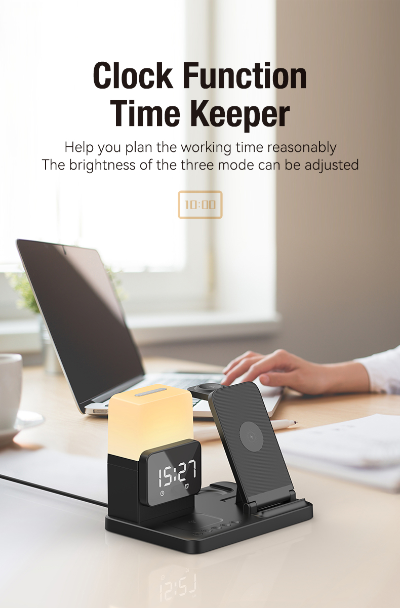 ABS PC Material Magnetic Wireless Charger for 6 in 1 Fast Charging and Portable Foldable Design