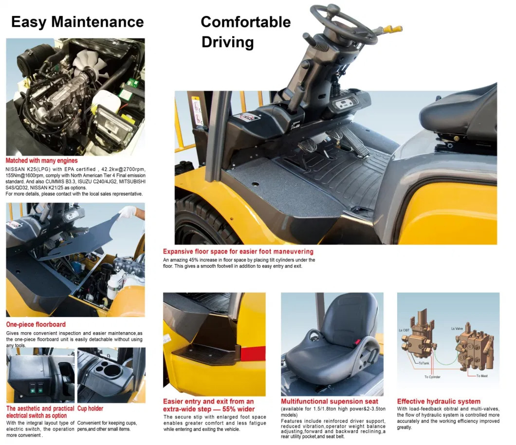 3M Hangcha 3 Tons Second Hand Diesel Forklifts With Sideshift Included